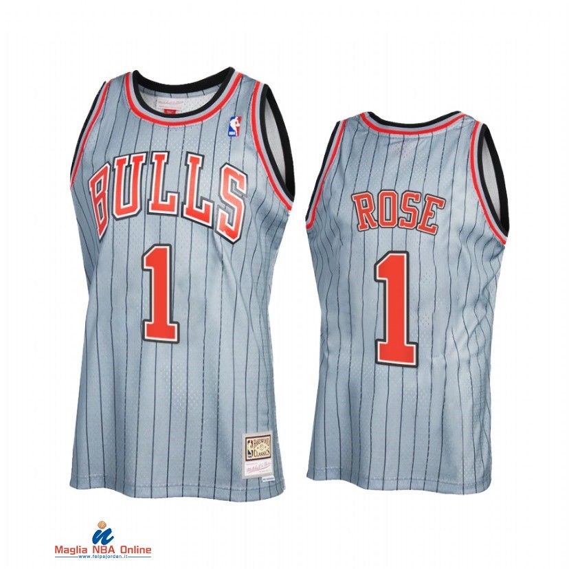 Maglia NBA Chicago Bulls NO.1 Derrick Rose Reload 2.0 Grigio Hardwood Classics 2021