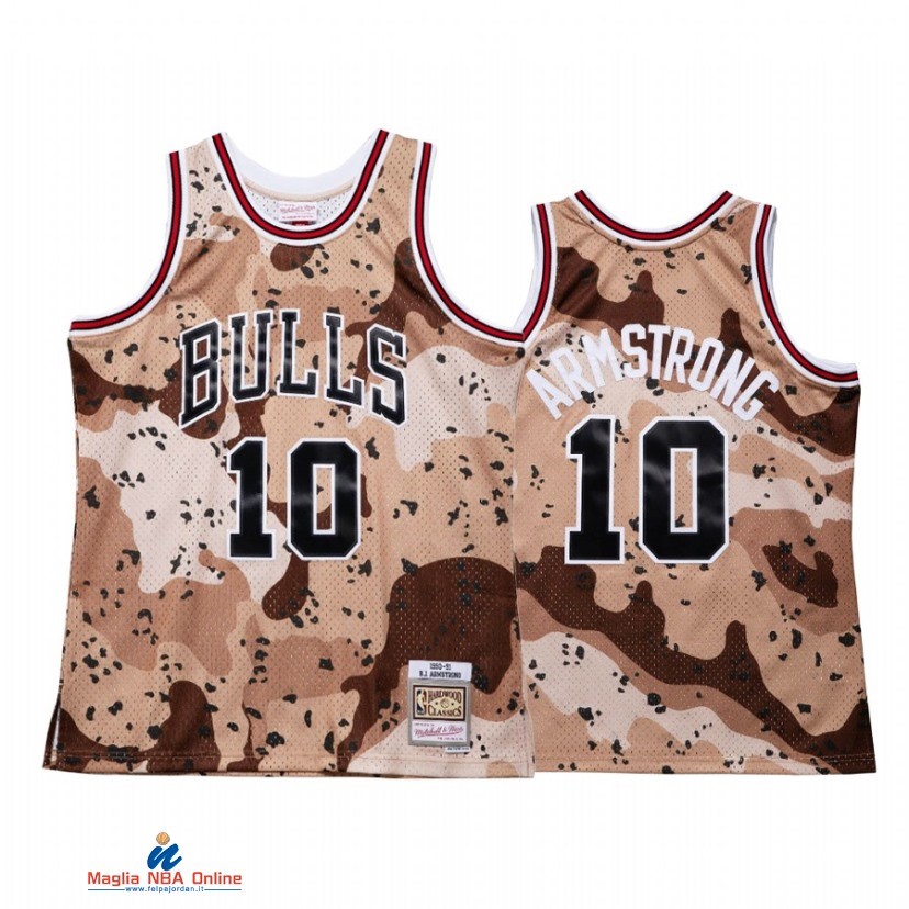 Maglia NBA Chicago Bulls NO.10 B.J. Armstrong Camouflage Throwback 1990