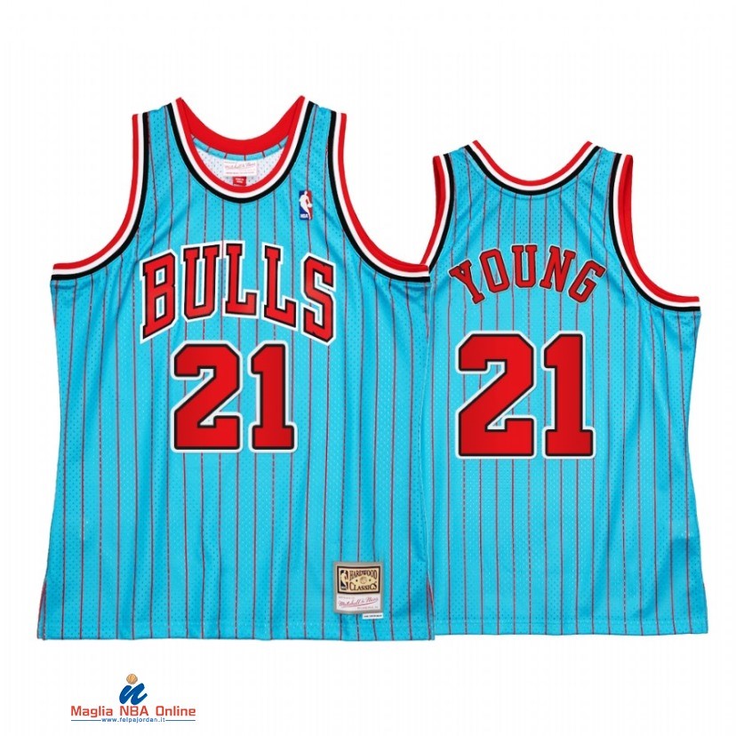 Maglia NBA Chicago Bulls NO.21 Thaddeus Young Reload 2.0 Blu Hardwood Classics 2021