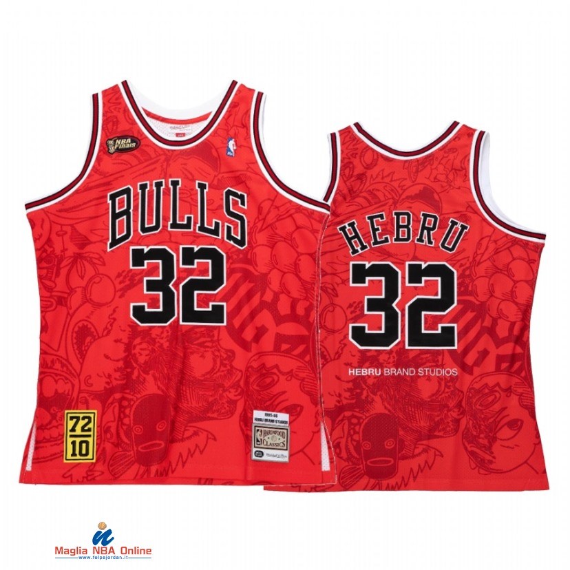 Maglia NBA Chicago Bulls NO.32 Hebru Brantley Rosso Hardwood Classics 2021