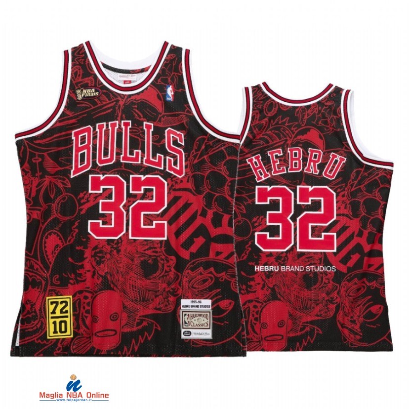 Maglia NBA Chicago Bulls NO.32 Hebru Brantley X Mitchell Ness Rosso Hardwood Classics 2021
