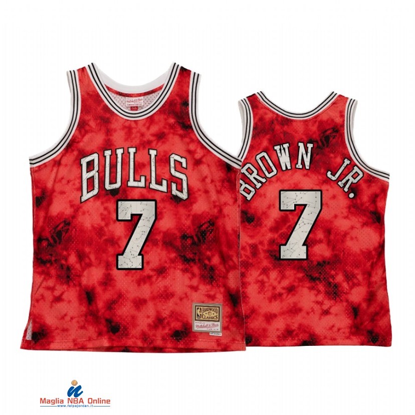 Maglia NBA Chicago Bulls NO.7 Troy Brown Jr. Galaxy Constellation Rosso Hardwood Classics 2021