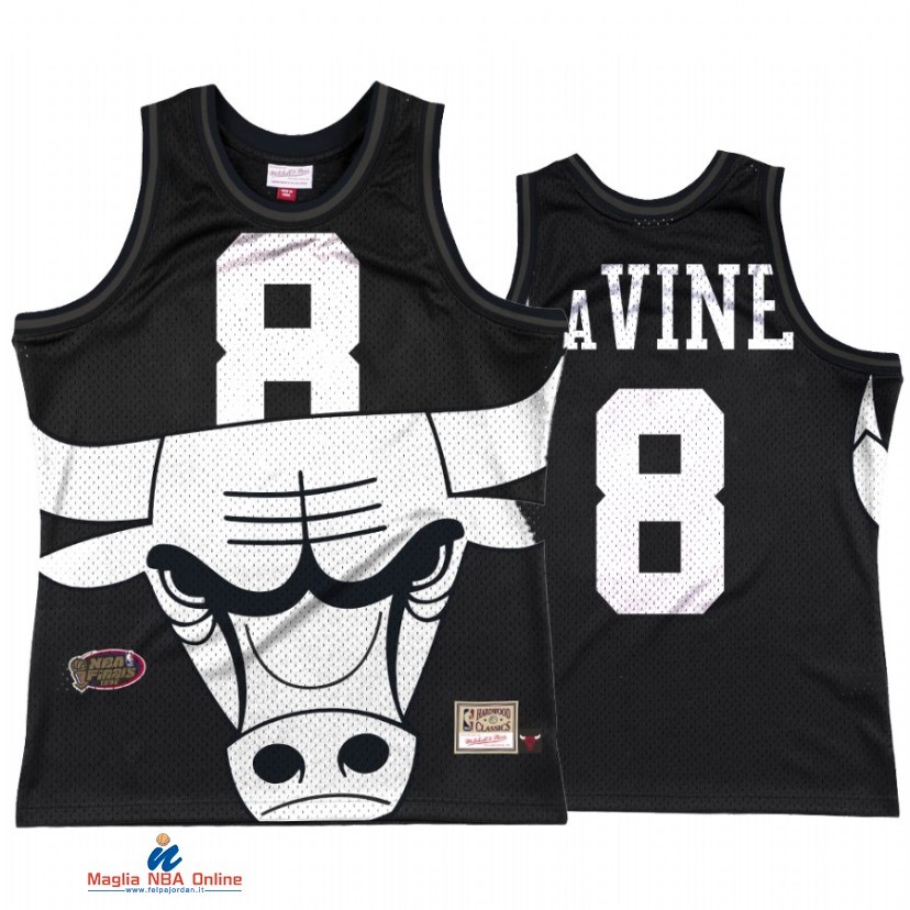 Maglia NBA Chicago Bulls NO.8 Zach LaVine Big Face 3.0 Nero Hardwood Classics