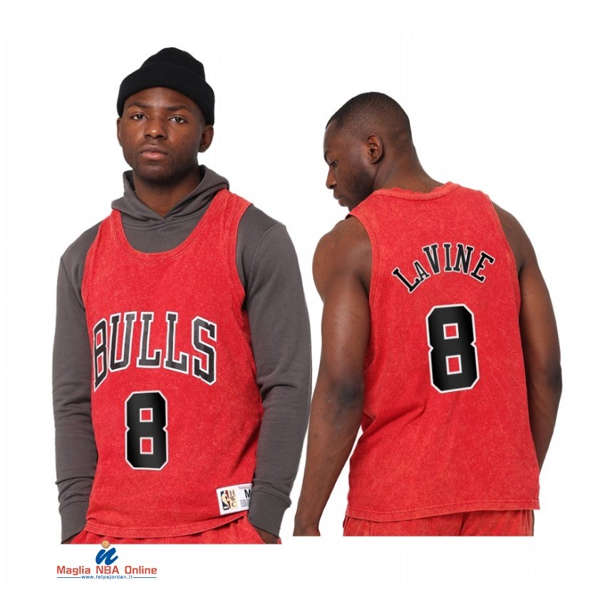 Maglia NBA Chicago Bulls NO.8 Zach LaVine Rosso Hardwood Classics 2021