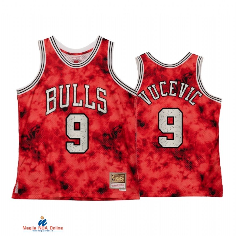 Maglia NBA Chicago Bulls NO.9 Nikola Vucevic Galaxy Constellation Rosso Hardwood Classics 2021
