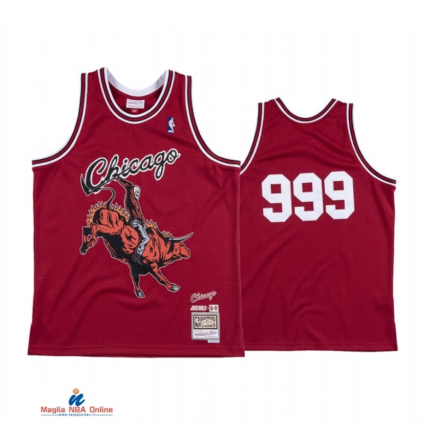 Maglia NBA Chicago Bulls NO.999 Juice Wrld X Rosso Hardwood Classics