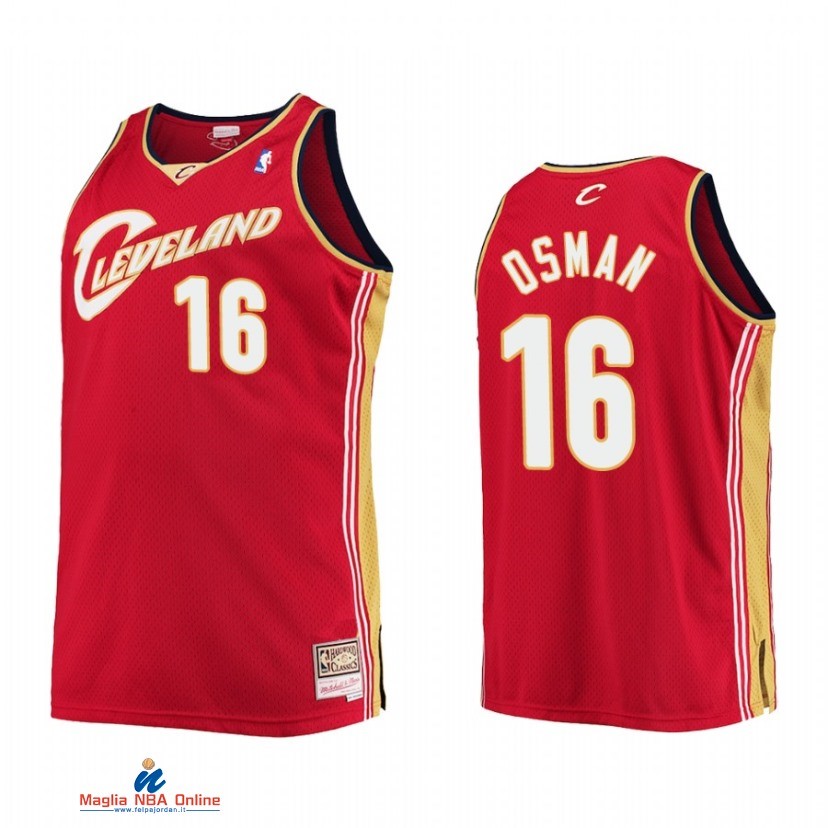 Maglia NBA Cleveland Cavaliers NO.16 Cedi Osman Rosso Hardwood Classics 2021