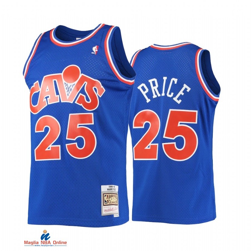 Maglia NBA Cleveland Cavaliers NO.25 Mark Price Blu Hardwood Classics 1988-89