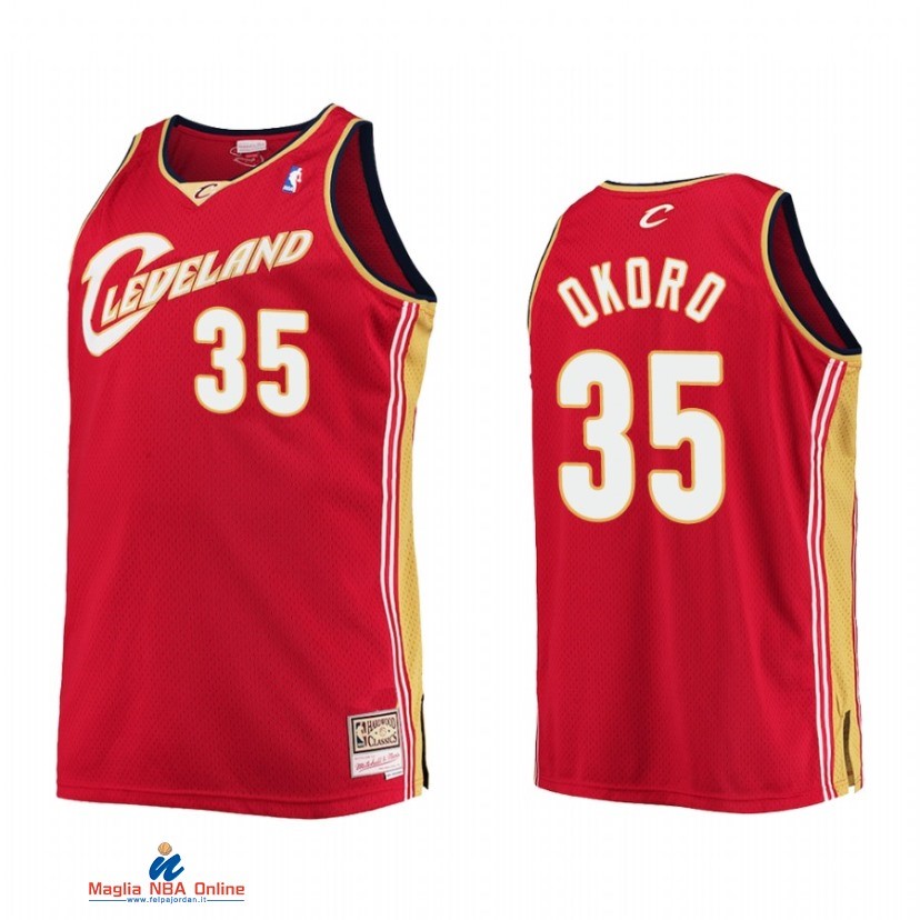 Maglia NBA Cleveland Cavaliers NO.35 Isaac Okoro Rosso Hardwood Classics 2021