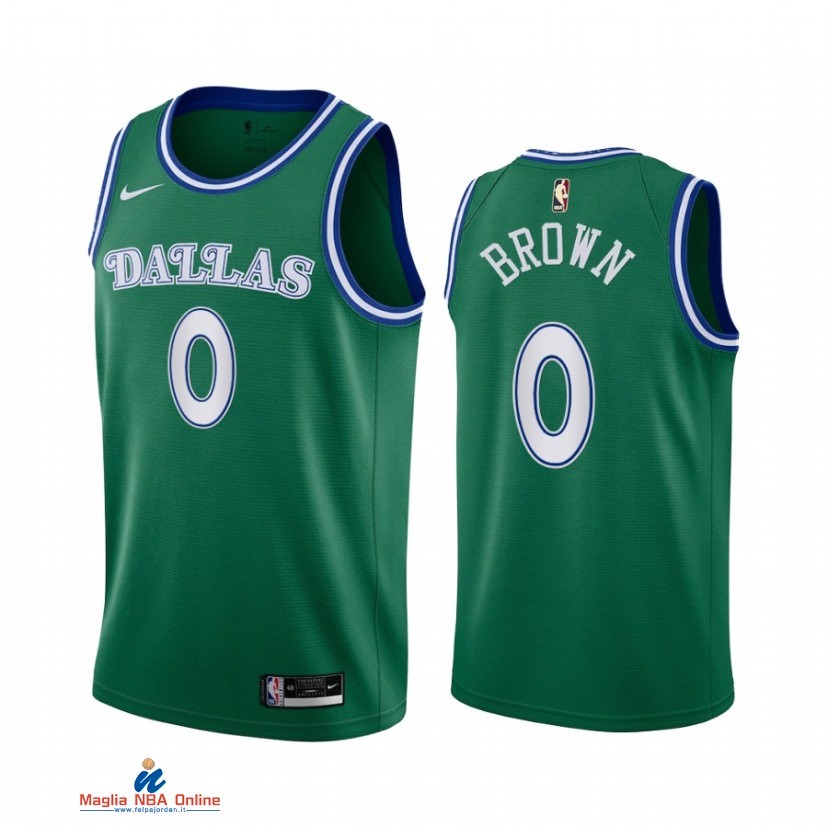 Maglia NBA Dallas Mavericks NO.0 Sterling Brown Verde Città Hardwood Classics 2021