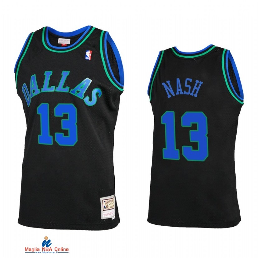 Maglia NBA Dallas Mavericks NO.13 Steve Nash Reload 2.0 Nero Hardwood Classics 2021