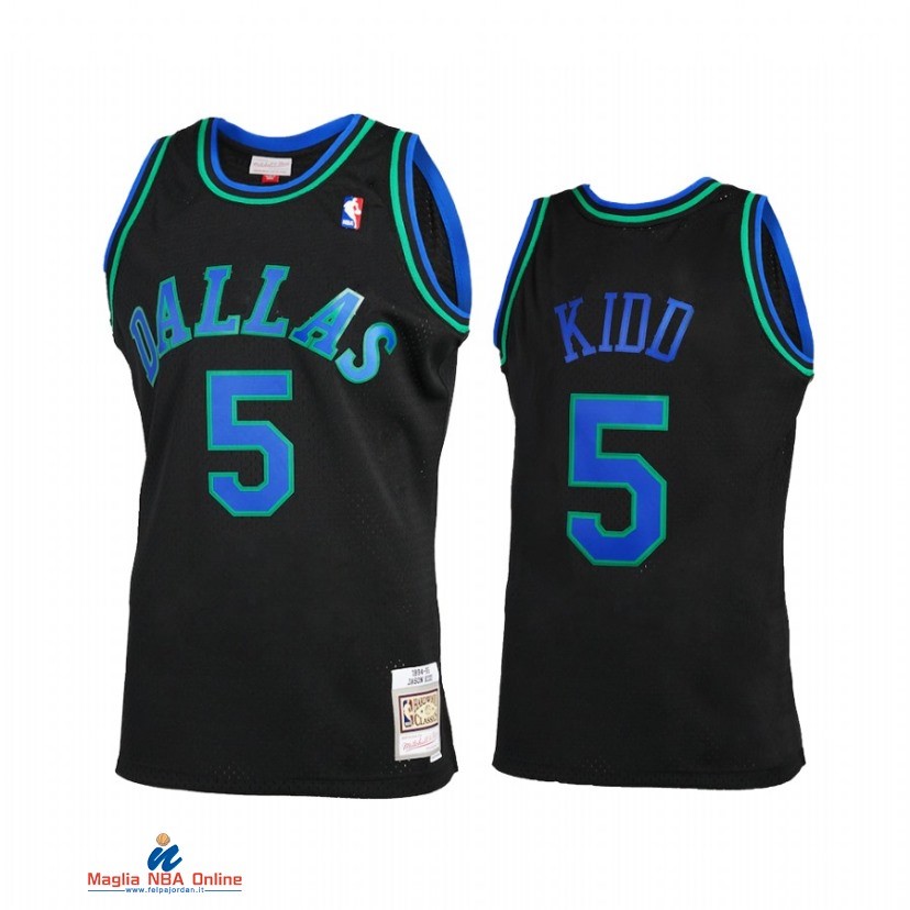 Maglia NBA Dallas Mavericks NO.5 Jason Kidd Reload 2.0 Nero Hardwood Classics 2021