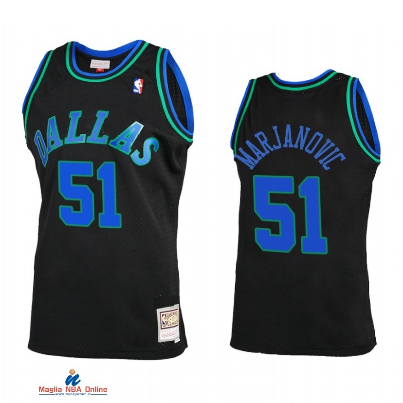 Maglia NBA Dallas Mavericks NO.51 Boban Marjanovic Reload 2.0 Nero Hardwood Classics 2021