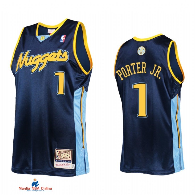 Maglia NBA Denver Nuggets NO.1 Michael Porter Jr. Marino Hardwood Classics 2006