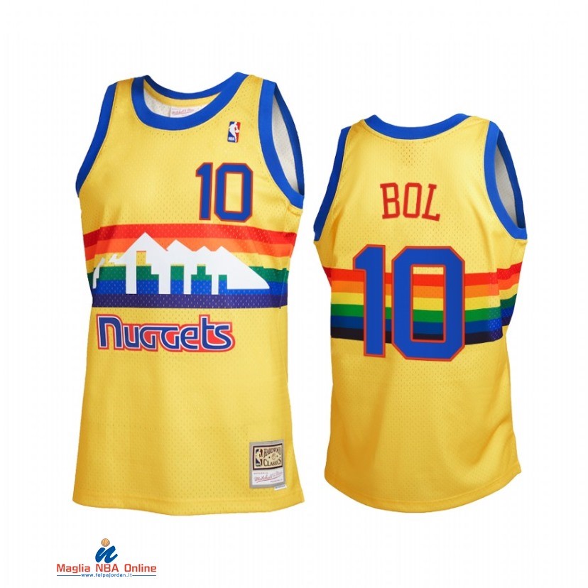 Maglia NBA Denver Nuggets NO.10 Bol Bol Reload 2.0 Oro Hardwood Classics 2021