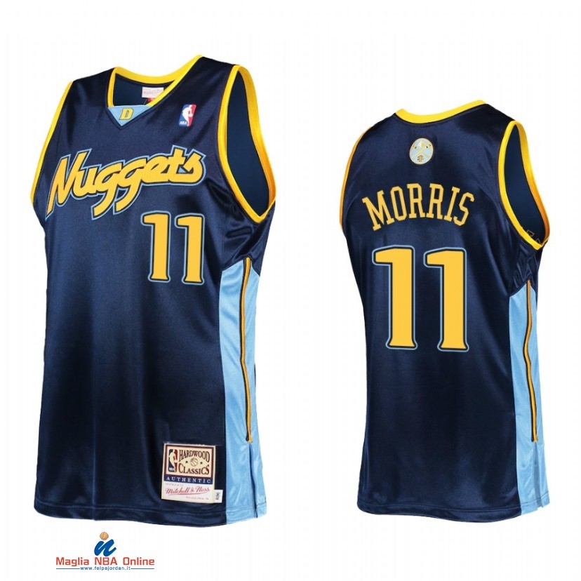 Maglia NBA Denver Nuggets NO.11 Monte Morris Marino Hardwood Classics 2006