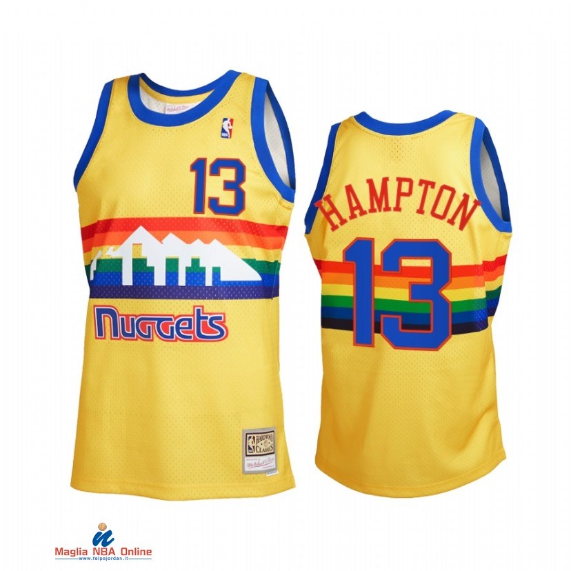 Maglia NBA Denver Nuggets NO.13 R.J. Hampton Reload 2.0 Oro Hardwood Classics 2021