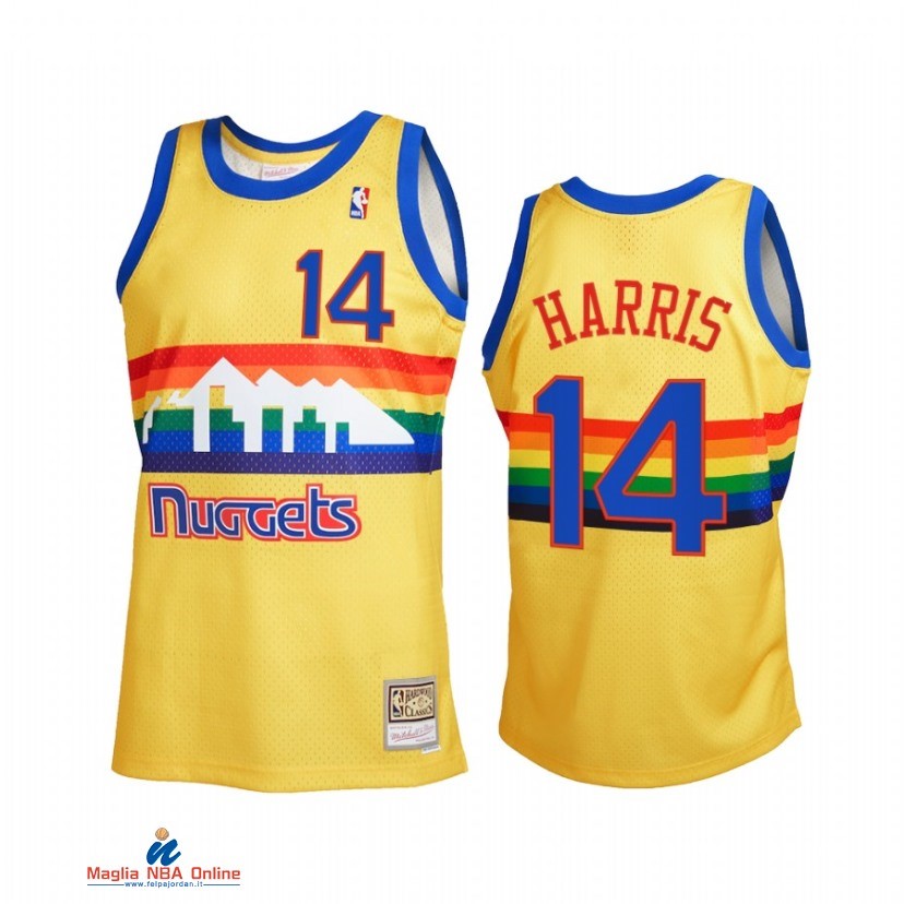 Maglia NBA Denver Nuggets NO.14 Gary Harris Reload 2.0 Oro Hardwood Classics 2021