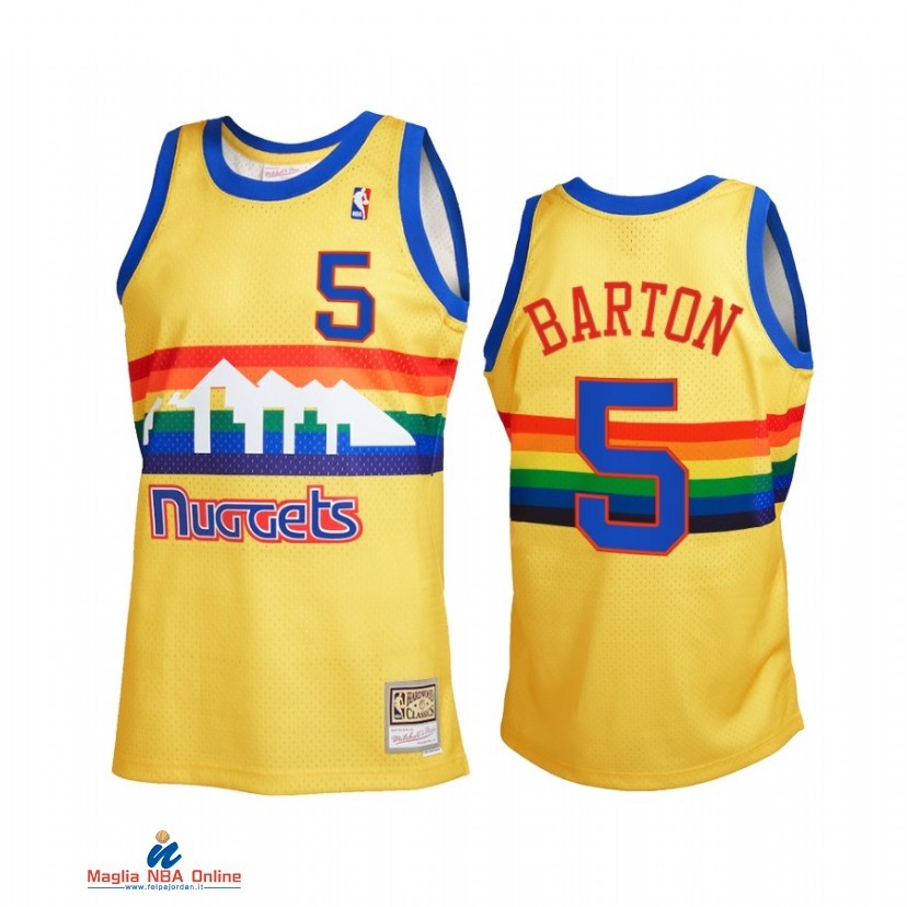 Maglia NBA Denver Nuggets NO.5 Will Barton Reload 2.0 Oro Hardwood Classics 2021