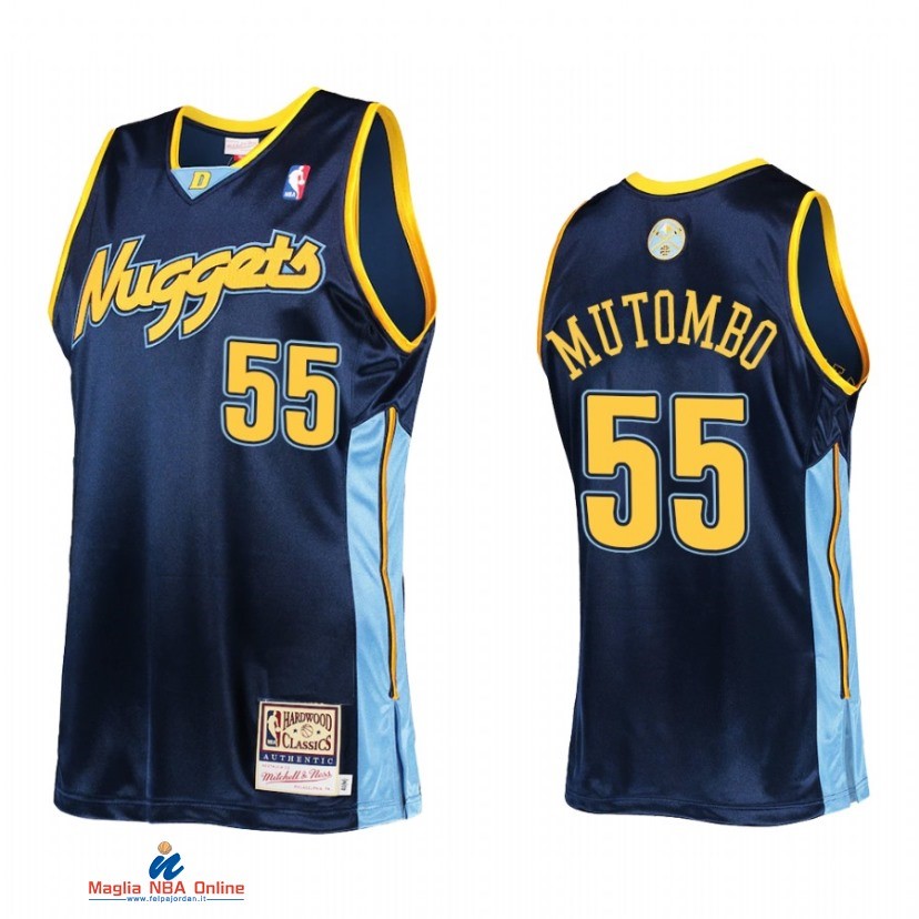 Maglia NBA Denver Nuggets NO.55 Dikembe Mutombo Marino Hardwood Classics 2006
