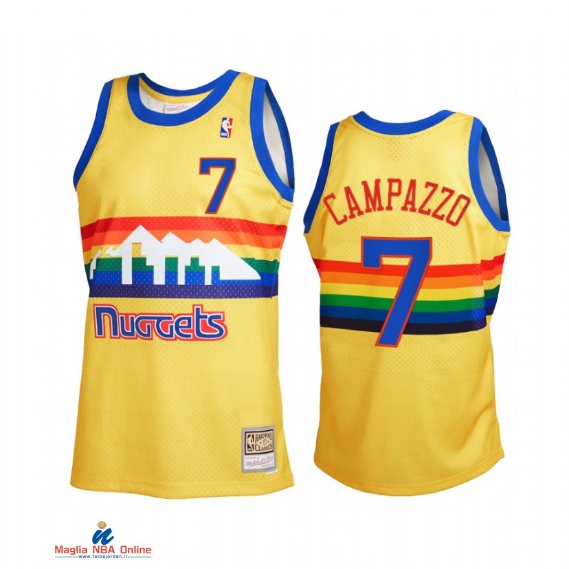 Maglia NBA Denver Nuggets NO.7 Facundo Campazzo Reload 2.0 Oro Hardwood Classics 2021