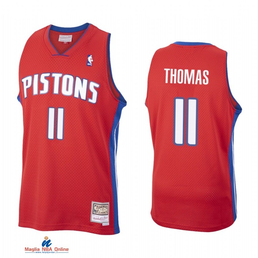 Maglia NBA Detroit Pistons NO.13 Isiah Thomas Rosso Throwback