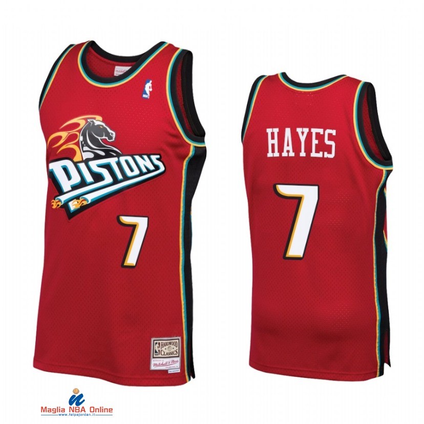 Maglia NBA Detroit Pistons NO.7 Killian Hayes Rosso Throwback 2021