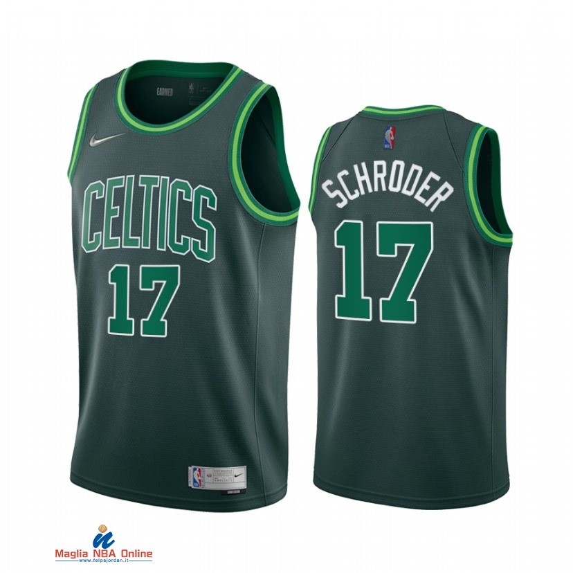 Maglia NBA Earned Edition Boston Celtics NO.17 Dennis Schroder 75th Verde 2021-22