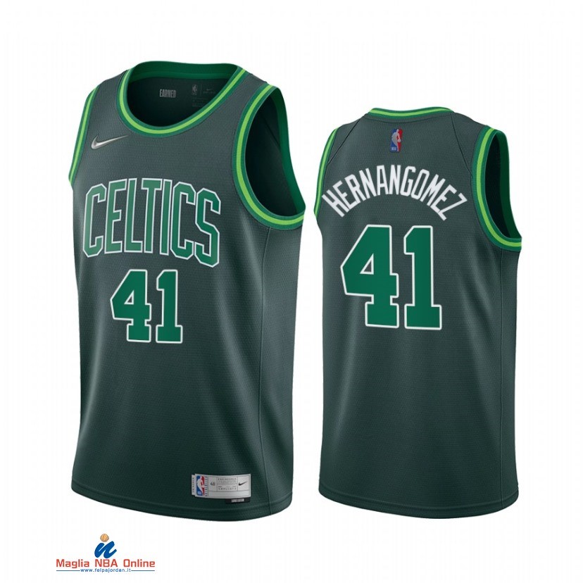 Maglia NBA Earned Edition Boston Celtics NO.41 Juancho Hernangomez 75th Verde 2021-22