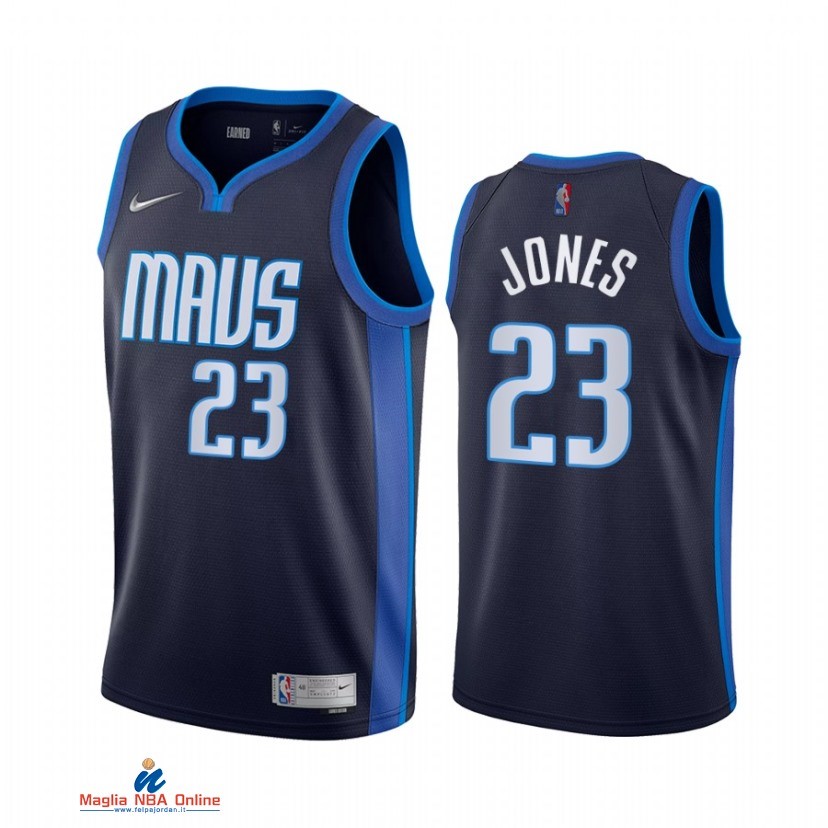 Maglia NBA Earned Edition Dallas Mavericks NO.23 Carlik Jones Marino 2021-22