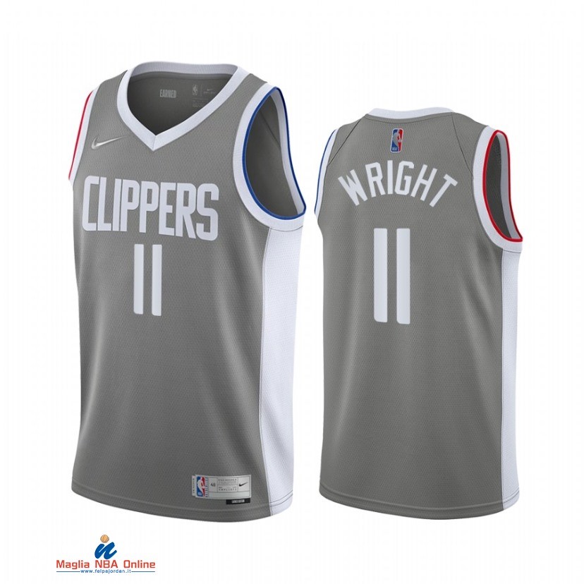 Maglia NBA Earned Edition Los Angeles Clippers NO.11 Brandon Boston Jr. Grigio 2021-22