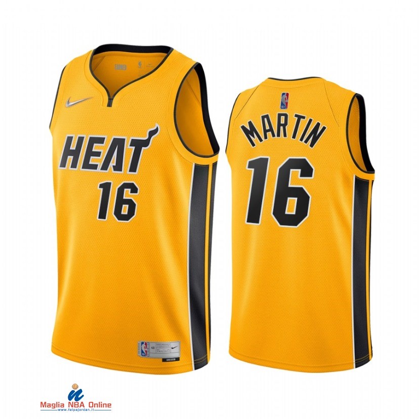 Maglia NBA Earned Edition Miami Heat NO.16 Caleb Martin Oro 2021-22