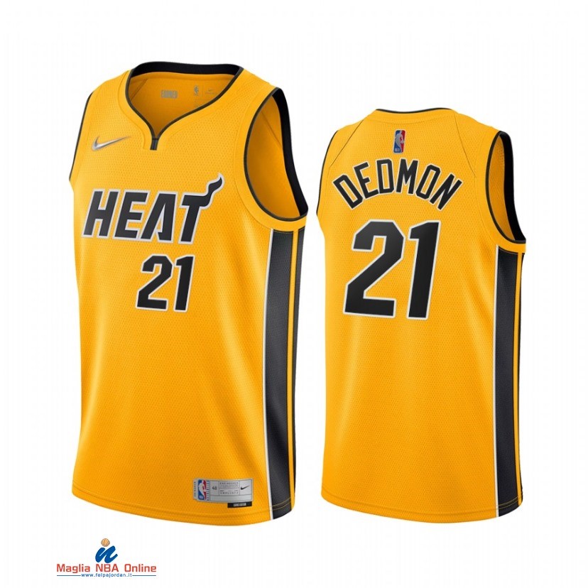 Maglia NBA Earned Edition Miami Heat NO.21 Dewayne Dedmon Oro 2021-22