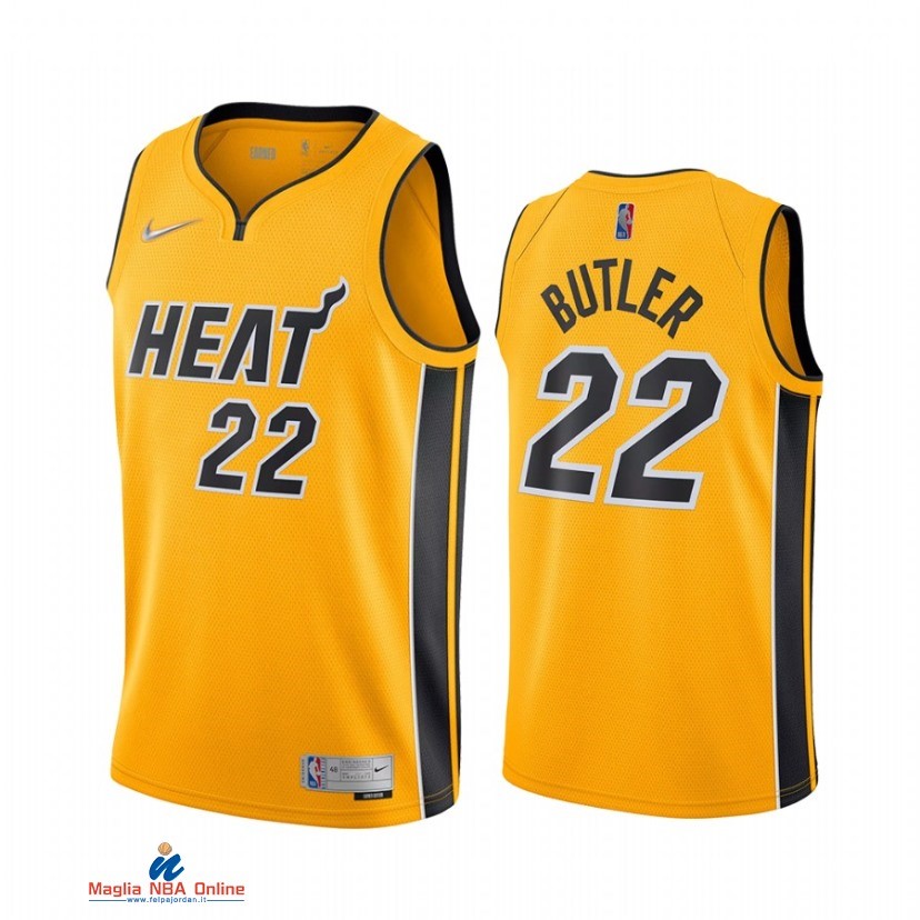 Maglia NBA Earned Edition Miami Heat NO.22 Jimmy Butler Oro 2021-22