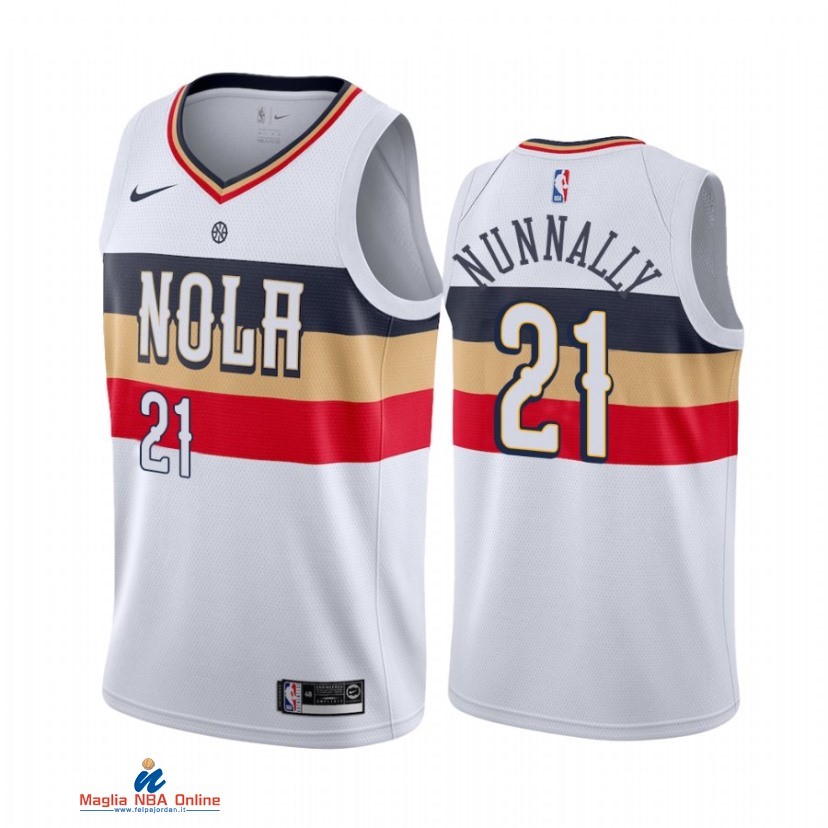 Maglia NBA Earned Edition New Orleans Pelicans NO.21 James Nunnally Bianco 2021-22