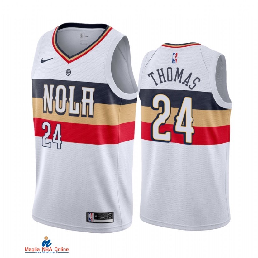 Maglia NBA Earned Edition New Orleans Pelicans NO.24 Isiah Thomas Bianco 2021-22