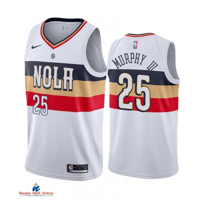 Maglia NBA Earned Edition New Orleans Pelicans NO.25 Trey Murphy III Bianco 2021-22