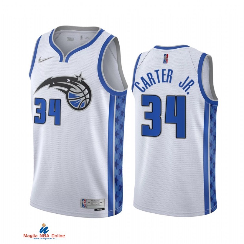 Maglia NBA Earned Edition Orlando Magic NO.34 Wendell Carter Jr. Bianco 2021-22