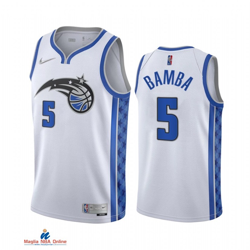 Maglia NBA Earned Edition Orlando Magic NO.5 Mohamed Bamba Bianco 2021-22