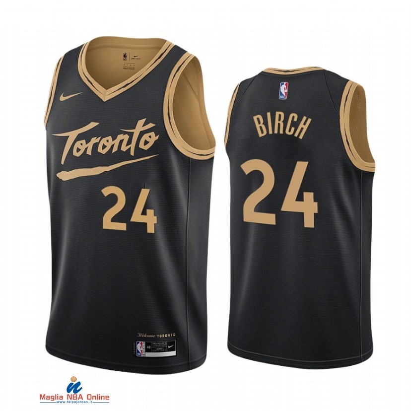 Maglia NBA Earned Edition Toronto Raptors NO.24 Khem Birch Nero 2021-22
