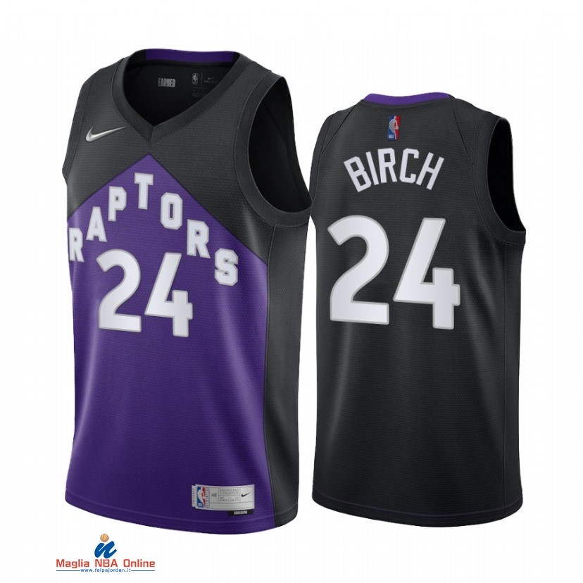 Maglia NBA Earned Edition Toronto Raptors NO.24 Khem Birch Porpora 2021