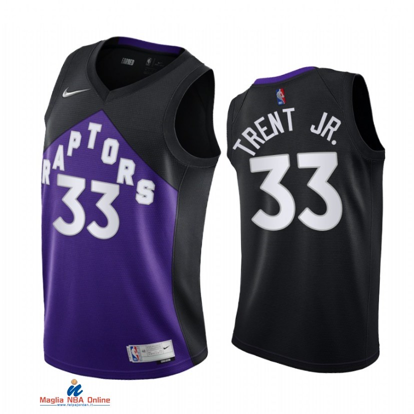 Maglia NBA Earned Edition Toronto Raptors NO.33 Gary Trent Nero 2021-22