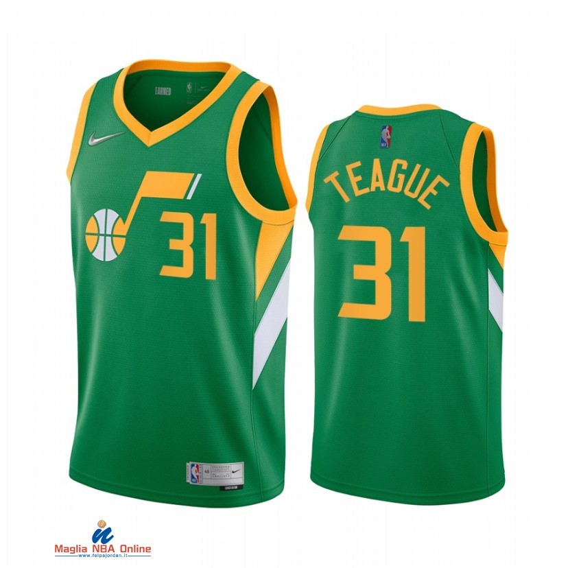 Maglia NBA Earned Edition Utah Jazz NO.31 MaCio Teague Verde 2021-22