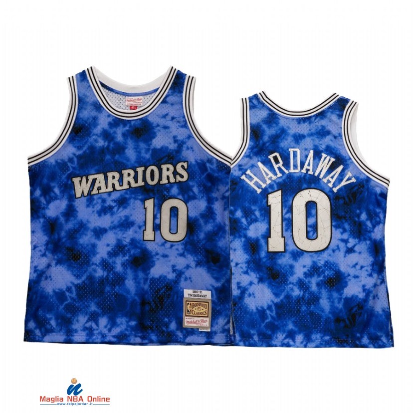 Maglia NBA Golden State Warriors NO.10 Tim Hardaway Blu Hardwood Classic 2021-22