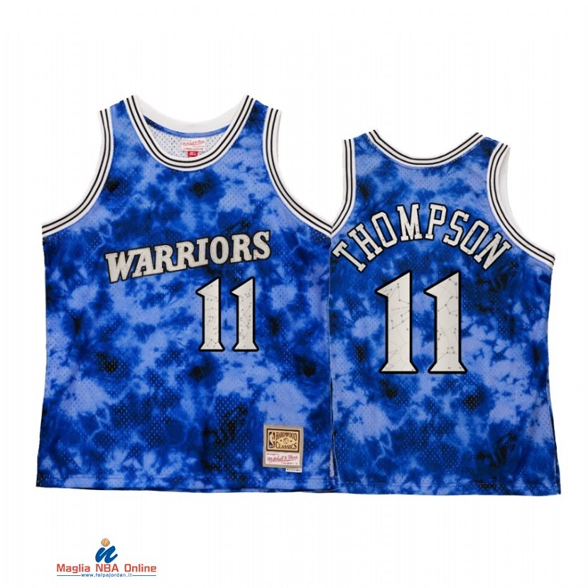 Maglia NBA Golden State Warriors NO.11 Klay Thompson Blu Hardwood Classic 2021-22