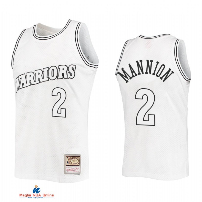 Maglia NBA Golden State Warriors NO.2 Nico Mannion Bianco Hardwood Classic 2021