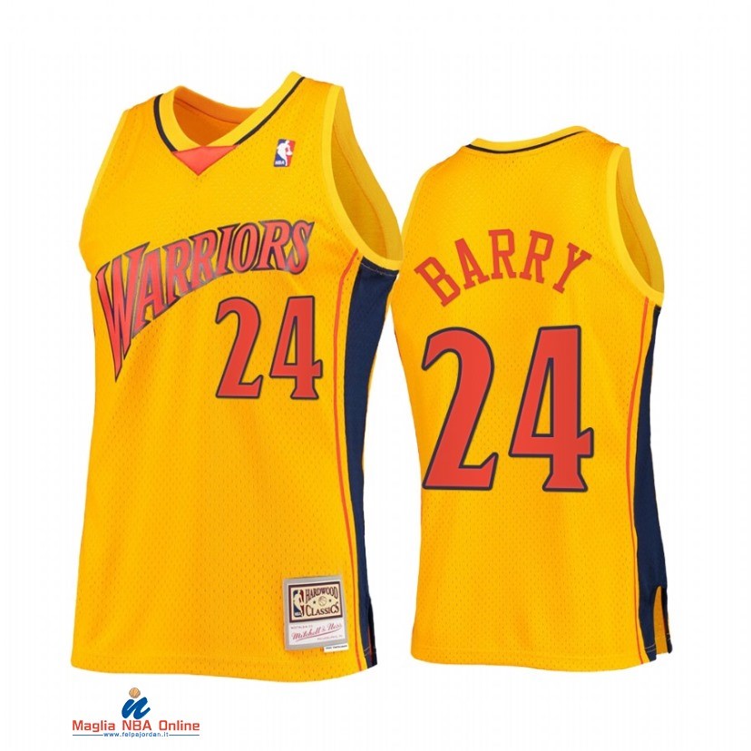 Maglia NBA Golden State Warriors NO.24 Rick Barry Oro Hardwood Classic 2021