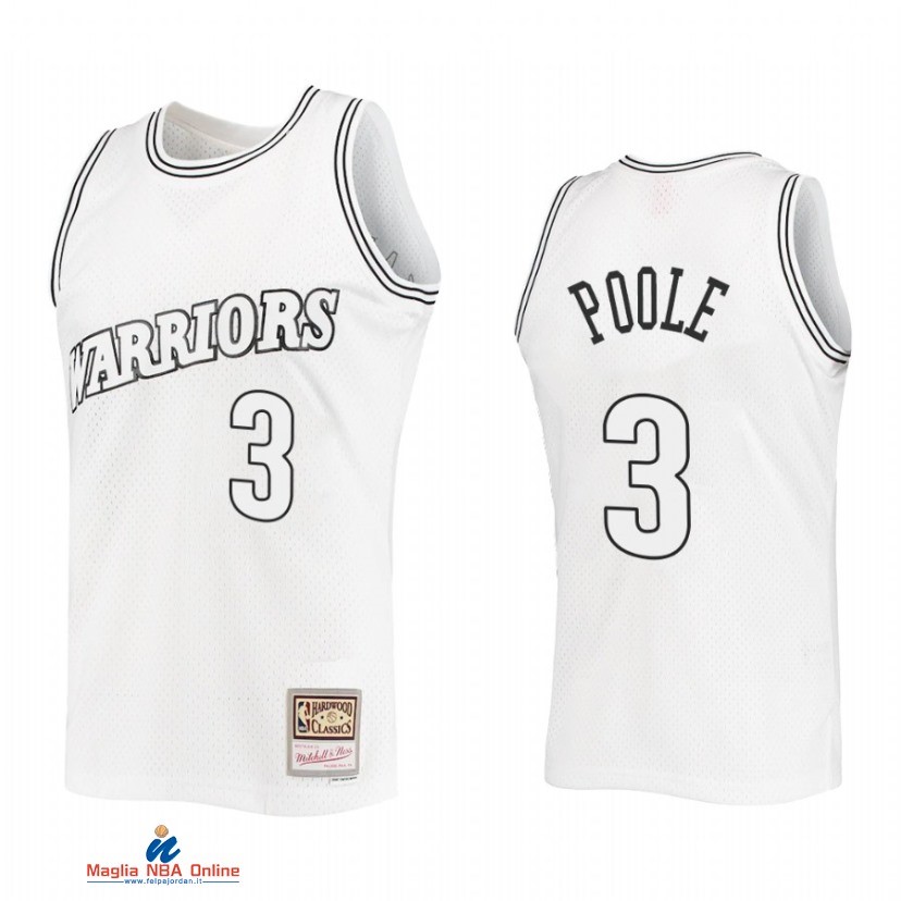 Maglia NBA Golden State Warriors NO.3 Jordan Poole Bianco Hardwood Classic 2021