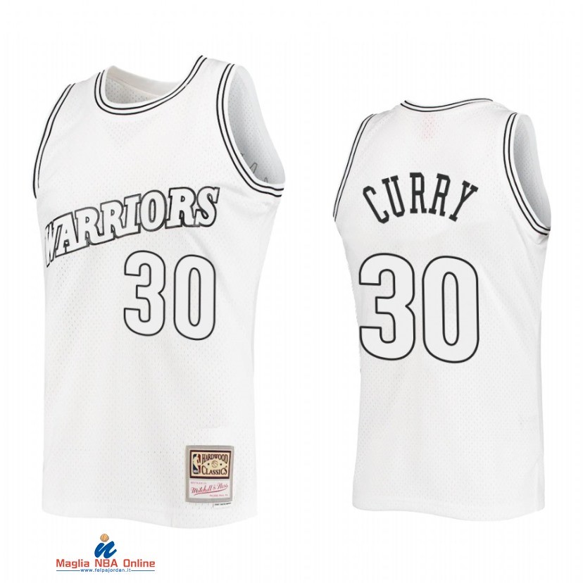 Maglia NBA Golden State Warriors NO.30 Stephen Curry Bianco Hardwood Classic 2021