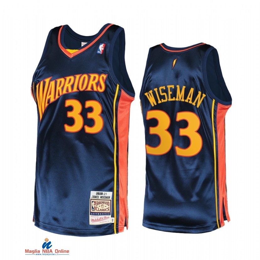 Maglia NBA Golden State Warriors NO.33 James Wiseman Marino Hardwood Classics 2021